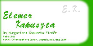elemer kapuszta business card